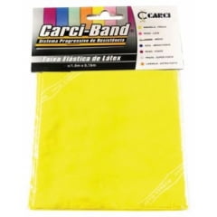 FAIXA ELÁSTICA PARA FISIOTERAPIA EXERCÍCIOS CARCI BAND AMARELO FRACO 1.50M